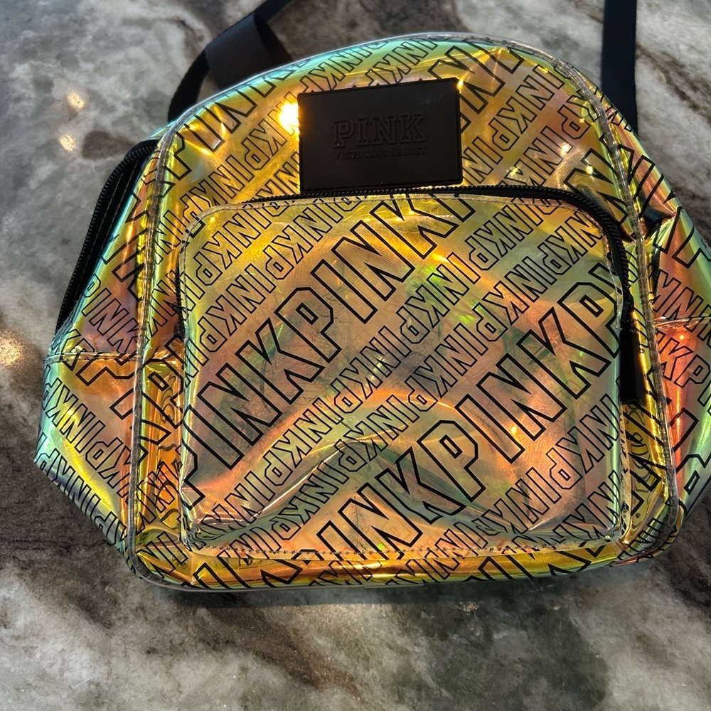 PINK Victoria's Secret Iridescent Mini backpack slight wear overall GUC